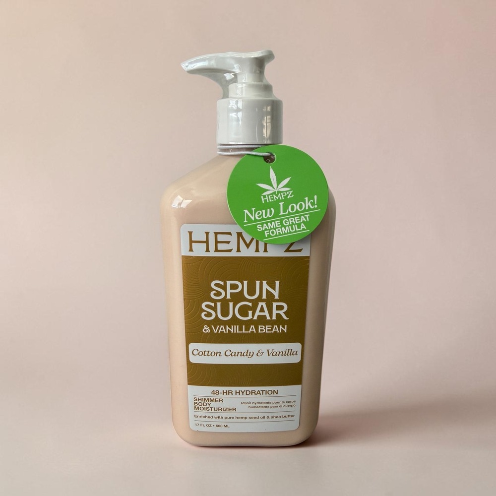 Hempz Spun Sugar & Vanilla Bean Shimmer Body Moisturizer 17oz Cotton Candy Glow